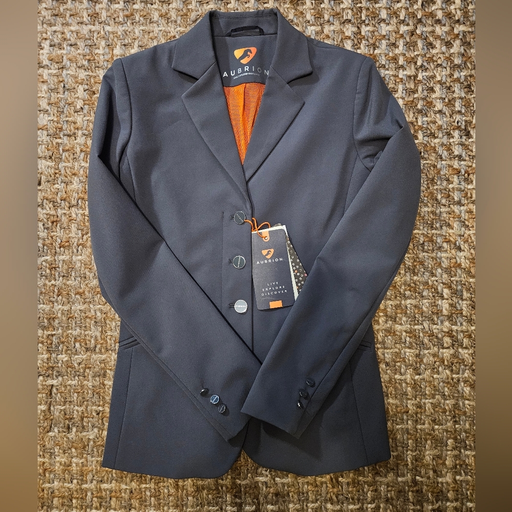 Aubrion Gray Blazer with Orange Accents